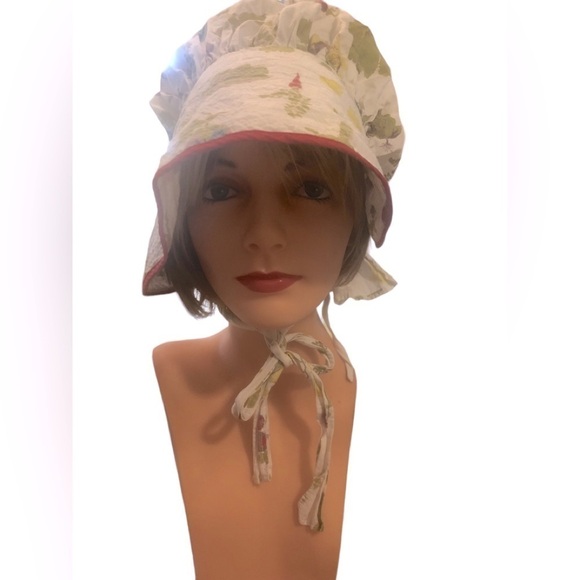 Vintage Poke Bonnet Cottagecore Minimalist Hat Cap Praire Farm OS Folklore - Picture 1 of 9